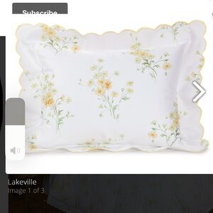 Schweitzer Linen Yellow floral king shams